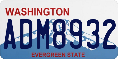WA license plate ADM8932