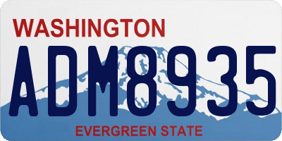 WA license plate ADM8935