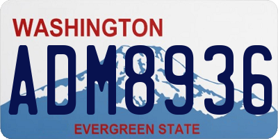 WA license plate ADM8936