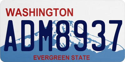 WA license plate ADM8937