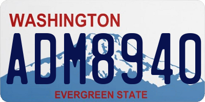 WA license plate ADM8940