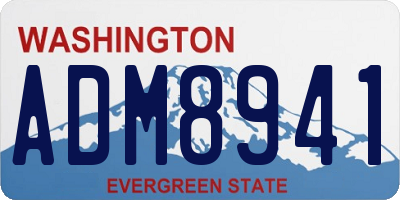 WA license plate ADM8941