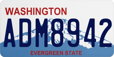 WA license plate ADM8942