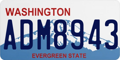 WA license plate ADM8943