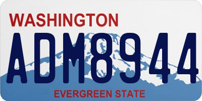 WA license plate ADM8944
