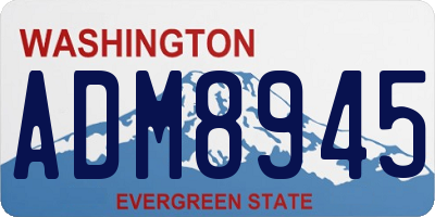WA license plate ADM8945