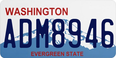 WA license plate ADM8946