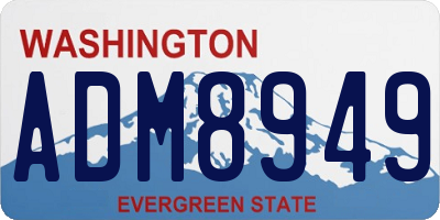 WA license plate ADM8949