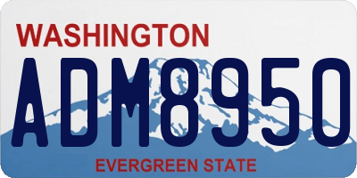 WA license plate ADM8950