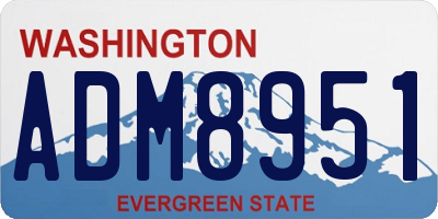 WA license plate ADM8951