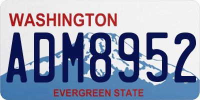 WA license plate ADM8952