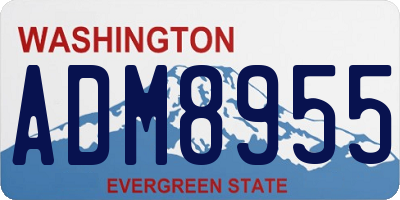 WA license plate ADM8955