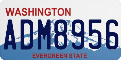 WA license plate ADM8956