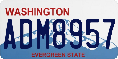 WA license plate ADM8957