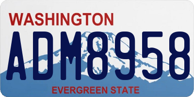 WA license plate ADM8958