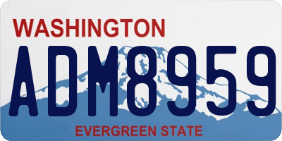 WA license plate ADM8959