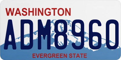 WA license plate ADM8960