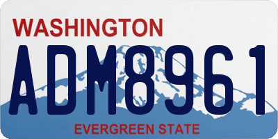WA license plate ADM8961