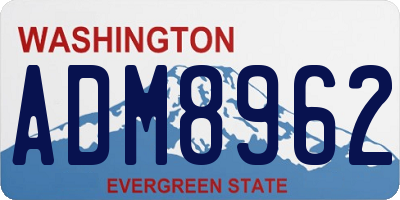 WA license plate ADM8962