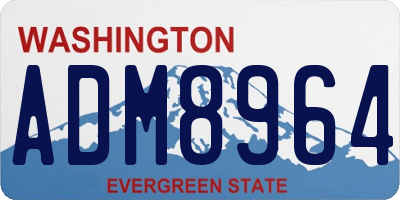 WA license plate ADM8964