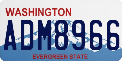 WA license plate ADM8966