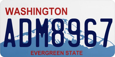 WA license plate ADM8967