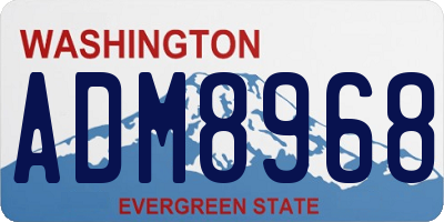WA license plate ADM8968