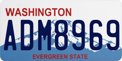WA license plate ADM8969