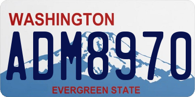 WA license plate ADM8970