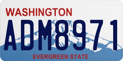 WA license plate ADM8971