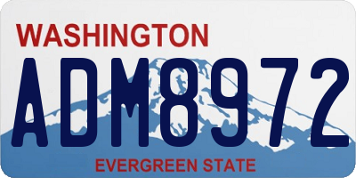 WA license plate ADM8972