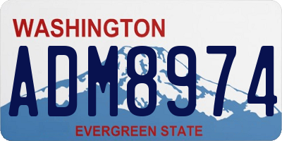 WA license plate ADM8974