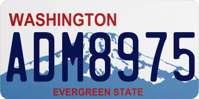 WA license plate ADM8975