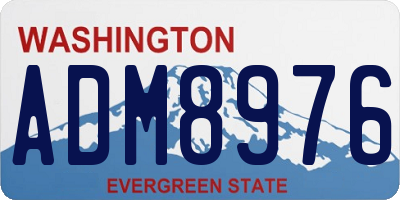 WA license plate ADM8976