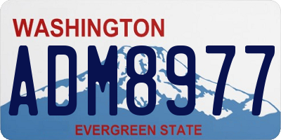 WA license plate ADM8977
