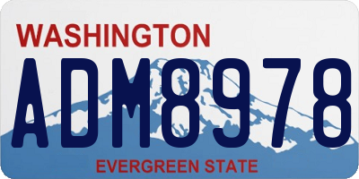 WA license plate ADM8978