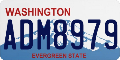 WA license plate ADM8979