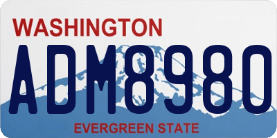 WA license plate ADM8980