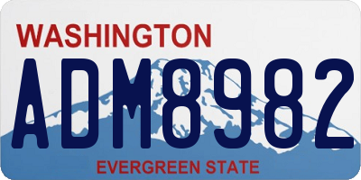 WA license plate ADM8982