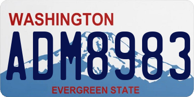 WA license plate ADM8983
