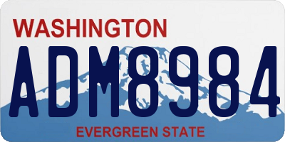 WA license plate ADM8984