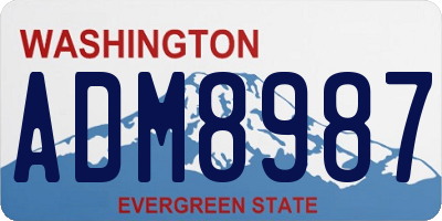 WA license plate ADM8987