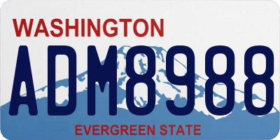 WA license plate ADM8988