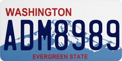 WA license plate ADM8989