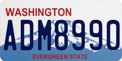 WA license plate ADM8990
