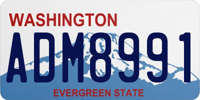 WA license plate ADM8991