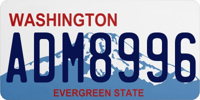 WA license plate ADM8996