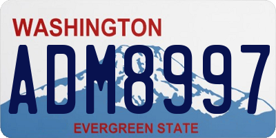 WA license plate ADM8997