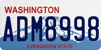 WA license plate ADM8998