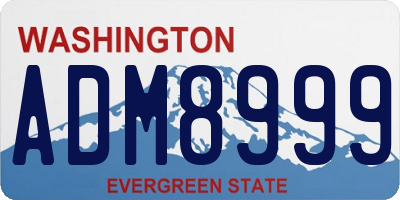 WA license plate ADM8999
